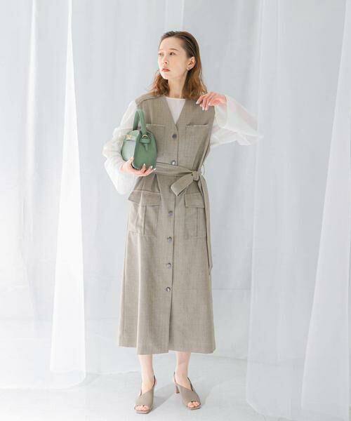 URBAN RESEARCH ROSSO / アーバンリサーチ ロッソ ワンピース | ポケットデザインレイヤードワンピース(モカ)