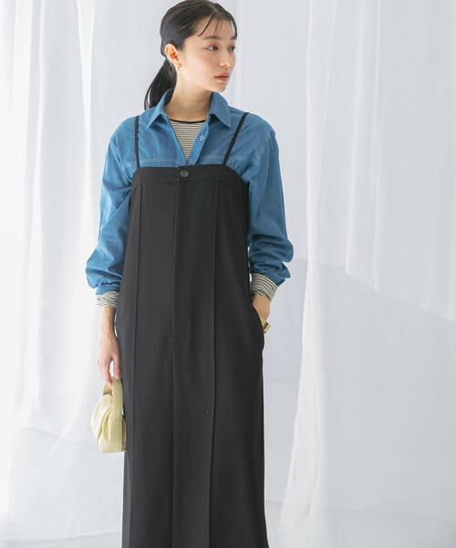 URBAN RESEARCH ROSSO / アーバンリサーチ ロッソ ワンピース | ストレートベアキャミワンピース(ブラック)