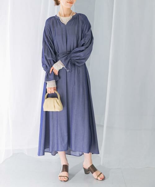 URBAN RESEARCH ROSSO / アーバンリサーチ ロッソ ワンピース | デニムライクギャザーワンピース | 詳細3