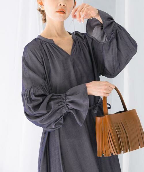 URBAN RESEARCH ROSSO / アーバンリサーチ ロッソ ワンピース | デニムライクギャザーワンピース | 詳細13