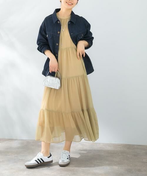 URBAN RESEARCH ROSSO / アーバンリサーチ ロッソ ワンピース | シアーティアードワンピース(グリーン系その他)