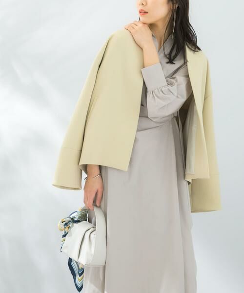 URBAN RESEARCH ROSSO / アーバンリサーチ ロッソ ノーカラージャケット | UVカットトリプルクロスショートコート | 詳細1