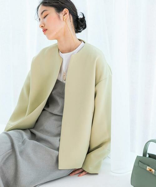 URBAN RESEARCH ROSSO / アーバンリサーチ ロッソ ノーカラージャケット | UVカットトリプルクロスショートコート | 詳細12