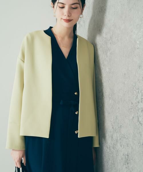 URBAN RESEARCH ROSSO / アーバンリサーチ ロッソ ノーカラージャケット | UVカットトリプルクロスショートコート | 詳細5