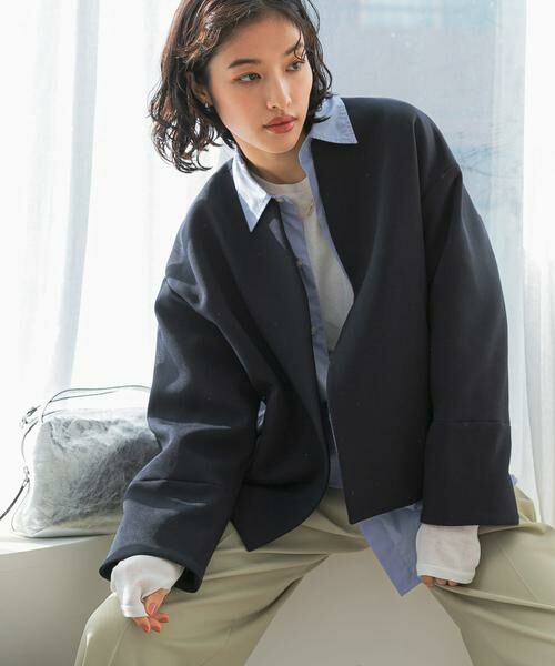 URBAN RESEARCH ROSSO / アーバンリサーチ ロッソ ノーカラージャケット | UVカットトリプルクロスショートコート | 詳細19