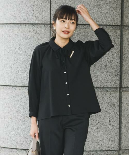 URBAN RESEARCH ROSSO / アーバンリサーチ ロッソ セットアップ | F by ROSSO　リボンギャザーブラウス+ストレートパンツ | 詳細2