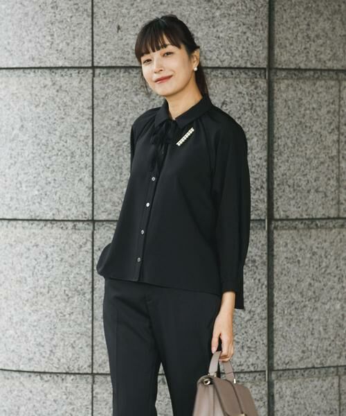 URBAN RESEARCH ROSSO / アーバンリサーチ ロッソ セットアップ | F by ROSSO　リボンギャザーブラウス+ストレートパンツ | 詳細3