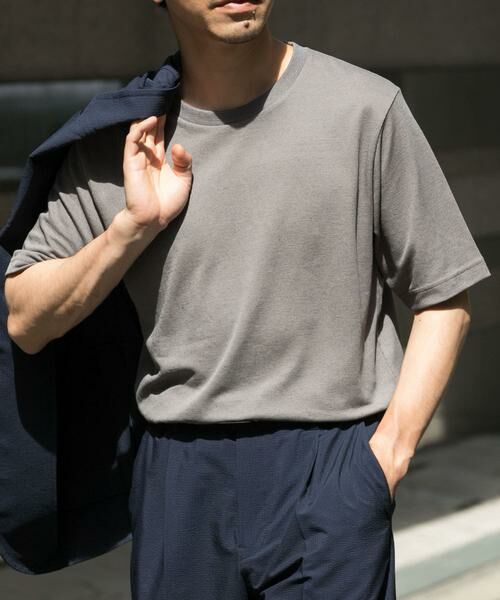 URBAN RESEARCH ROSSO / アーバンリサーチ ロッソ Tシャツ | 『WEB限定』『XLサイズあり』リネン混カノコクルーTシャツ(チャコールグレー)