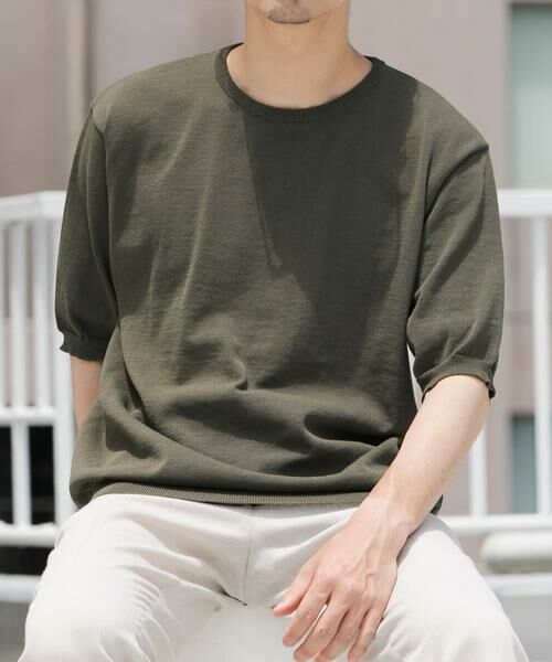 URBAN RESEARCH ROSSO / アーバンリサーチ ロッソ ニット・セーター | 『UR TECH ひやサラクール』AIRDRY半袖クルーニット | 詳細1