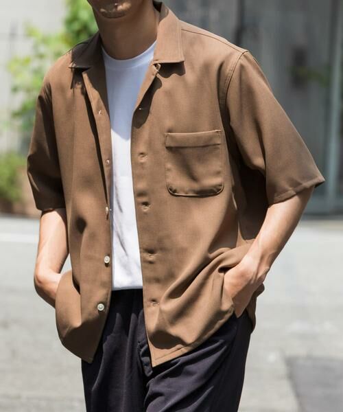 URBAN RESEARCH ROSSO / アーバンリサーチ ロッソ シャツ・ブラウス | 『WEB限定』『セットアップ対応』パナマ風オープンカラー半袖シャツ | 詳細1