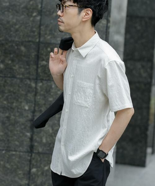 URBAN RESEARCH ROSSO / アーバンリサーチ ロッソ シャツ・ブラウス | 『WEB限定』『XLサイズあり』ストライプレギュラーカラー半袖シャツ | 詳細2