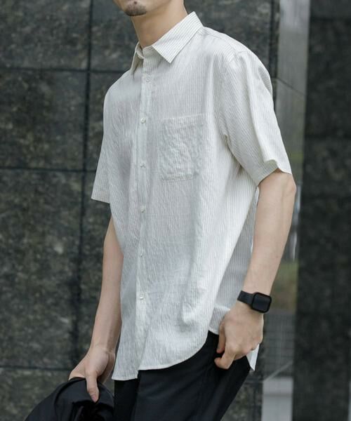 URBAN RESEARCH ROSSO / アーバンリサーチ ロッソ シャツ・ブラウス | 『WEB限定』『XLサイズあり』ストライプレギュラーカラー半袖シャツ | 詳細3