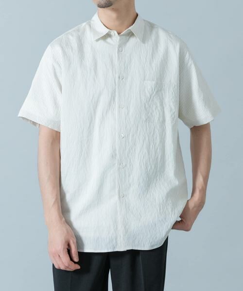 URBAN RESEARCH ROSSO / アーバンリサーチ ロッソ シャツ・ブラウス | 『WEB限定』『XLサイズあり』ストライプレギュラーカラー半袖シャツ | 詳細7