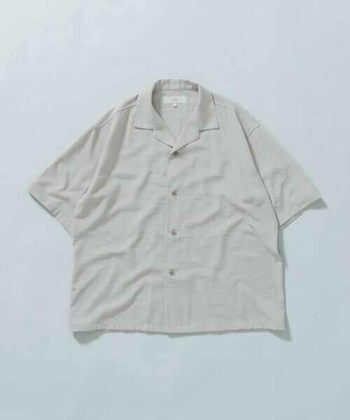 URBAN RESEARCH ROSSO/アーバンリサーチ ロッソ 『WEB限定』『セットアップ対応/XLサイズあり』リネンライクオープンカラー半袖オーバーシャツ ライトグレー M