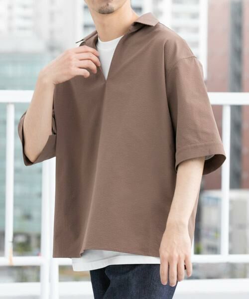 URBAN RESEARCH ROSSO / アーバンリサーチ ロッソ シャツ・ブラウス | 『WEB限定』『セットアップ対応/XLサイズあり』シアサッカースキッパー半袖シャツ | 詳細1