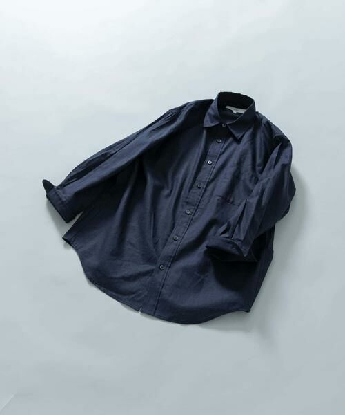 URBAN RESEARCH ROSSO/アーバンリサーチ ロッソ 『XLサイズあり』リラックスコットンリネン7分袖シャツ ネイビー L URBAN RESEARCH ROSSO/アーバンリサーチ ロッソ 『XLサイズあり』リラックスコットンリネン7分袖シャツ ネイビー L