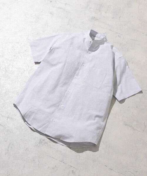 URBAN RESEARCH ROSSO/アーバンリサーチ ロッソ 『防シワ』『XLサイズあり』ハイパフォーマンスリネンバンド半袖シャツ ストライプ M URBAN RESEARCH ROSSO/アーバンリサーチ ロッソ 『防シワ』『XLサイズあり』ハイパフォーマンスリネンバンド半袖シャツ ストライプ M