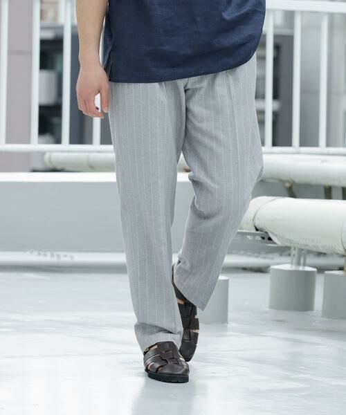 URBAN RESEARCH ROSSO / アーバンリサーチ ロッソ その他パンツ | 『WEB限定』綿麻ストライプリラックステーパードパンツ | 詳細3