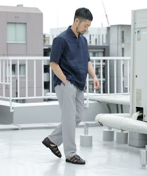 URBAN RESEARCH ROSSO / アーバンリサーチ ロッソ その他パンツ | 『WEB限定』綿麻ストライプリラックステーパードパンツ | 詳細6