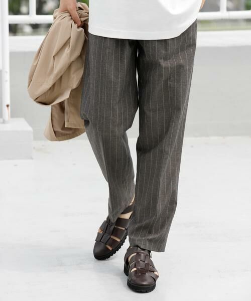 URBAN RESEARCH ROSSO / アーバンリサーチ ロッソ その他パンツ | 『WEB限定』綿麻ストライプリラックステーパードパンツ | 詳細18