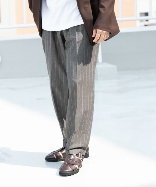 URBAN RESEARCH ROSSO / アーバンリサーチ ロッソ その他パンツ | 『WEB限定』綿麻ストライプリラックステーパードパンツ | 詳細27