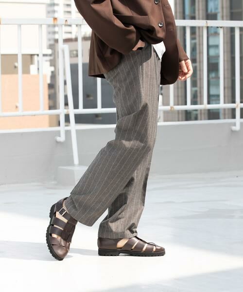 URBAN RESEARCH ROSSO / アーバンリサーチ ロッソ その他パンツ | 『WEB限定』綿麻ストライプリラックステーパードパンツ | 詳細28