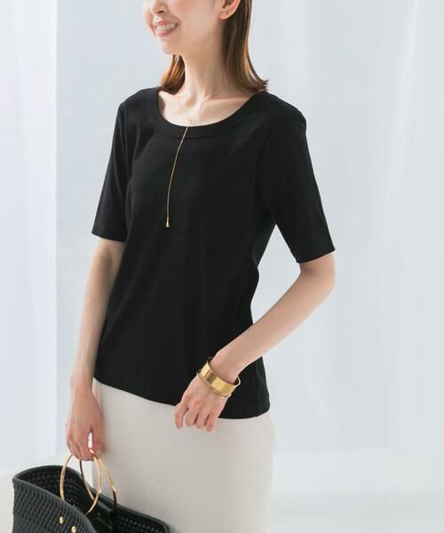 URBAN RESEARCH ROSSO / アーバンリサーチ ロッソ Tシャツ | 接触冷感強撚コットン2WAYカットソー(ブラック)