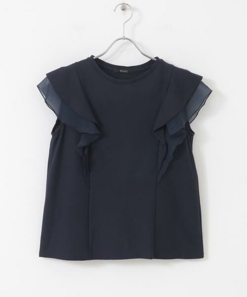 URBAN RESEARCH ROSSO / アーバンリサーチ ロッソ Tシャツ | シアードッキングフリルスリーブTシャツ | 詳細5