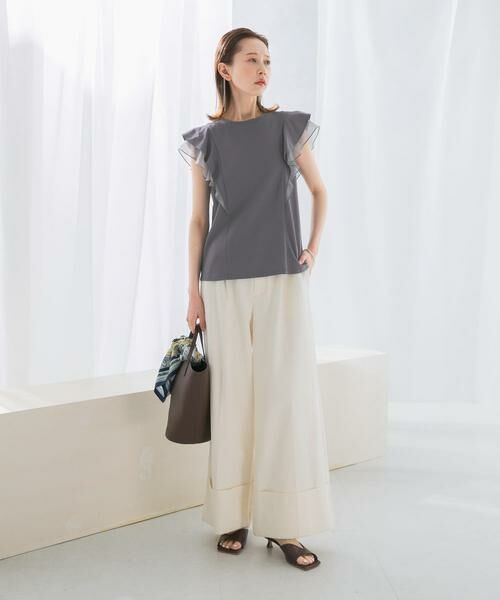 URBAN RESEARCH ROSSO / アーバンリサーチ ロッソ Tシャツ | シアードッキングフリルスリーブTシャツ | 詳細18