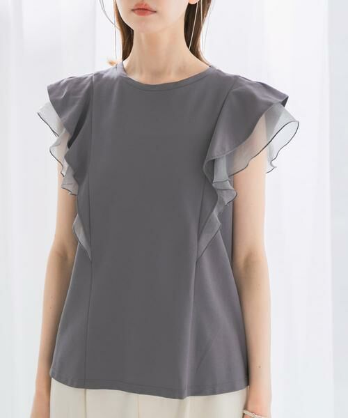 URBAN RESEARCH ROSSO / アーバンリサーチ ロッソ Tシャツ | シアードッキングフリルスリーブTシャツ | 詳細22