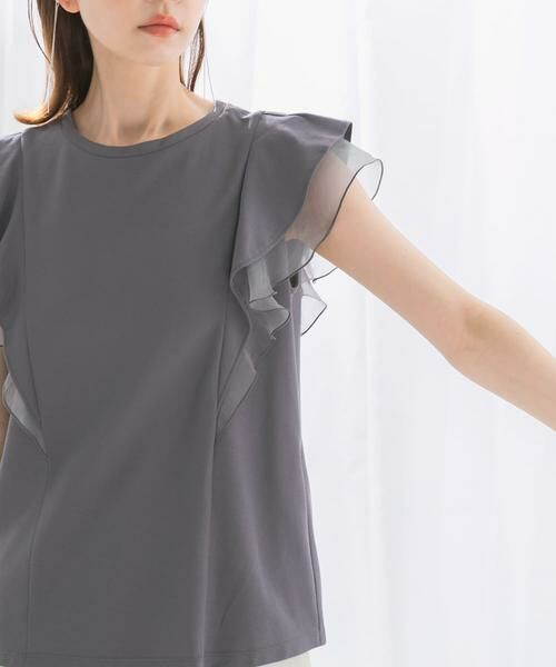 URBAN RESEARCH ROSSO / アーバンリサーチ ロッソ Tシャツ | シアードッキングフリルスリーブTシャツ | 詳細23