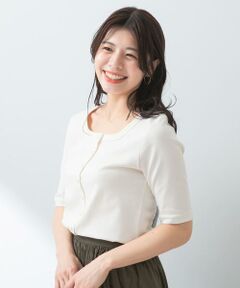 URBAN RESEARCH ROSSO / アーバンリサーチ ロッソ Tシャツ | 『UR TECH ひやサラクール』F by ROSSO　スクエアネックハーフスリーブプルオーバー