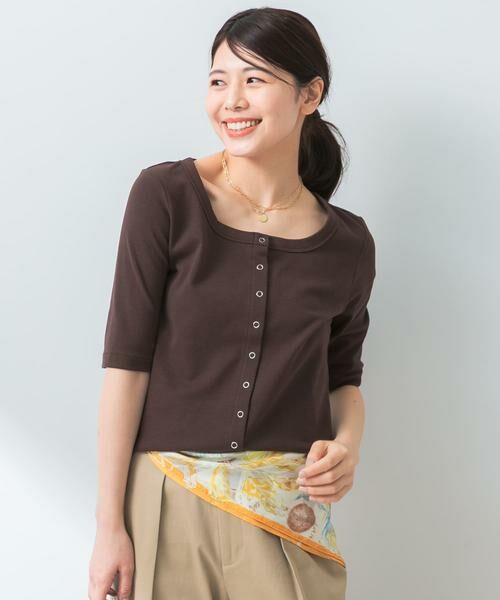 URBAN RESEARCH ROSSO / アーバンリサーチ ロッソ Tシャツ | 『UR TECH ひやサラクール』F by ROSSO　スクエアネックハーフスリーブプルオーバー | 詳細1