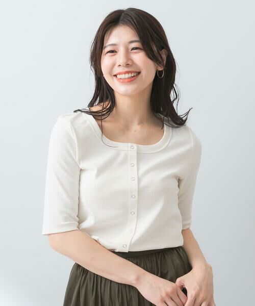 URBAN RESEARCH ROSSO / アーバンリサーチ ロッソ Tシャツ | 『UR TECH ひやサラクール』F by ROSSO　スクエアネックハーフスリーブプルオーバー | 詳細19