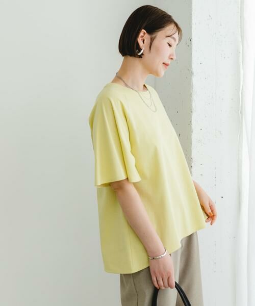 URBAN RESEARCH ROSSO/アーバンリサーチ ロッソ 『UR TECH』Fby ROSSO UVCUTバックテールフレアスリーブTシャツ イエロー FREE URBAN RESEARCH ROSSO/アーバンリサーチ ロッソ 『UR TECH』Fby ROSSO UVCUTバックテールフレアスリーブTシャツ イエロー FREE