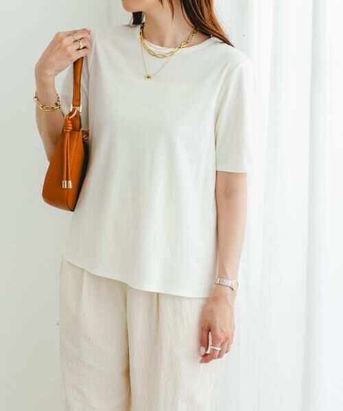 URBAN RESEARCH ROSSO/アーバンリサーチ ロッソ 『UR TECH』F by ROSSO UVCUTバックオープンフレアTシャツ オフホワイト FREE