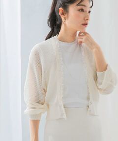 URBAN RESEARCH ROSSO / アーバンリサーチ ロッソ カーディガン・ボレロ | 柄編みフリンジカーディガン