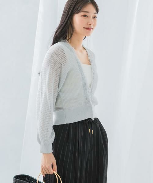 URBAN RESEARCH ROSSO / アーバンリサーチ ロッソ カーディガン・ボレロ | 柄編みフリンジカーディガン | 詳細1