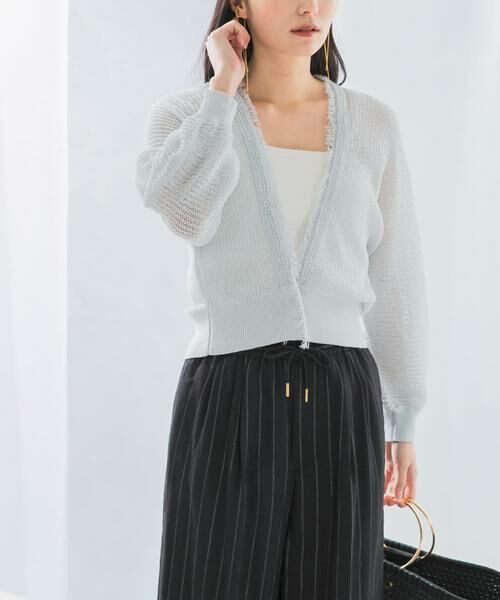 URBAN RESEARCH ROSSO / アーバンリサーチ ロッソ カーディガン・ボレロ | 柄編みフリンジカーディガン | 詳細2