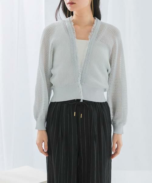 URBAN RESEARCH ROSSO / アーバンリサーチ ロッソ カーディガン・ボレロ | 柄編みフリンジカーディガン | 詳細4