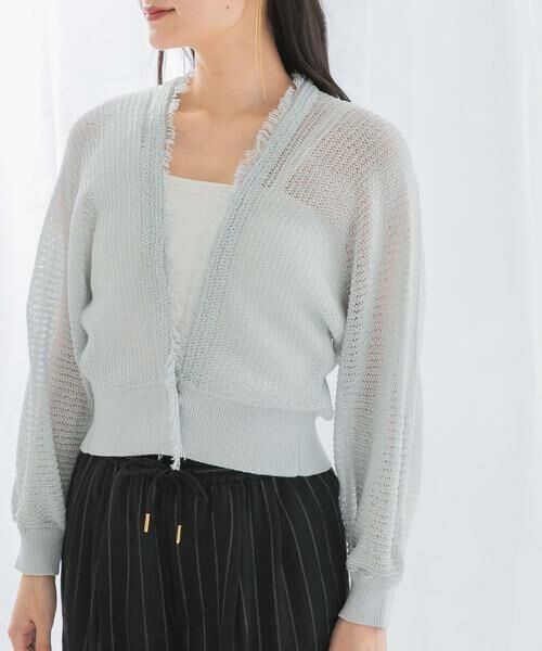 URBAN RESEARCH ROSSO / アーバンリサーチ ロッソ カーディガン・ボレロ | 柄編みフリンジカーディガン | 詳細7