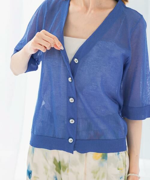 URBAN RESEARCH ROSSO / アーバンリサーチ ロッソ カーディガン・ボレロ | デザインボタンシアーカーディガン | 詳細10