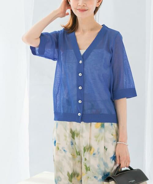 URBAN RESEARCH ROSSO / アーバンリサーチ ロッソ カーディガン・ボレロ | デザインボタンシアーカーディガン | 詳細3