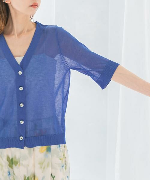 URBAN RESEARCH ROSSO / アーバンリサーチ ロッソ カーディガン・ボレロ | デザインボタンシアーカーディガン | 詳細8