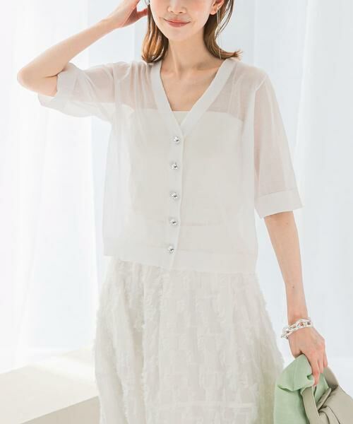 URBAN RESEARCH ROSSO / アーバンリサーチ ロッソ カーディガン・ボレロ | デザインボタンシアーカーディガン | 詳細17