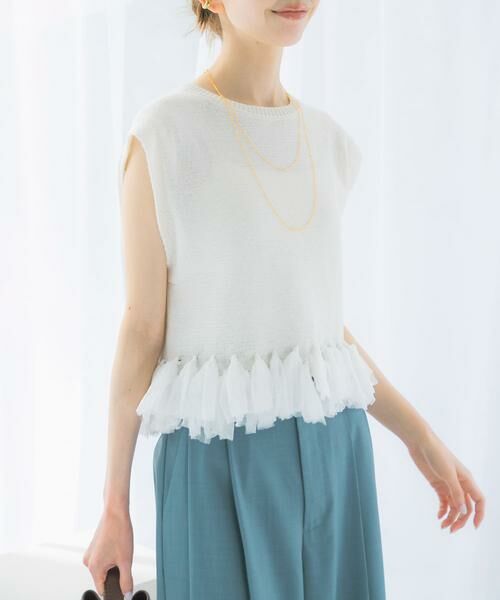 URBAN RESEARCH ROSSO / アーバンリサーチ ロッソ ニット・セーター | フリンジデザインサマーニット | 詳細1