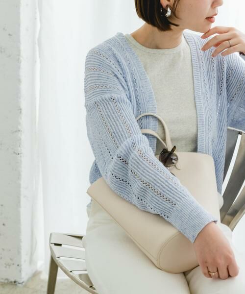 URBAN RESEARCH ROSSO / アーバンリサーチ ロッソ カーディガン・ボレロ | F by ROSSO　透かし編みショートカーディガン | 詳細1