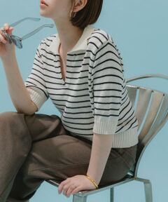 URBAN RESEARCH ROSSO / アーバンリサーチ ロッソ ニット・セーター | F by ROSSO　オープンカラーサマーニット