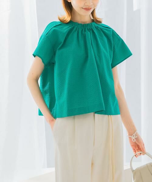 URBAN RESEARCH ROSSO / アーバンリサーチ ロッソ シャツ・ブラウス | シアサッカーショートギャザーブラウス | 詳細1