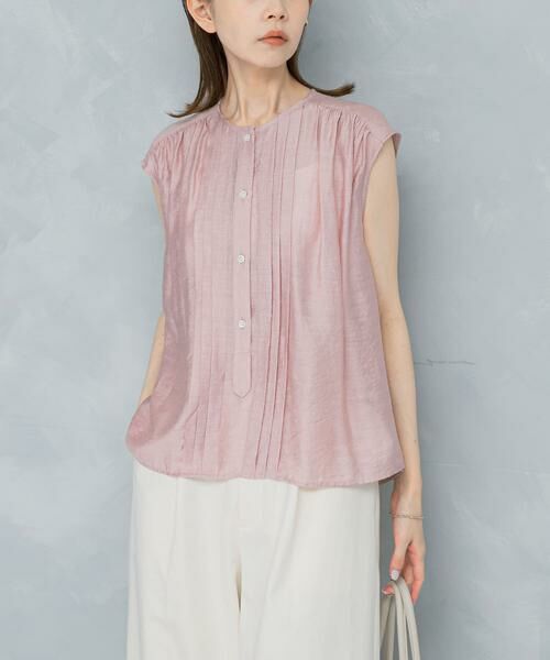 URBAN RESEARCH ROSSO / アーバンリサーチ ロッソ シャツ・ブラウス | リネン混プリーツブラウス | 詳細1